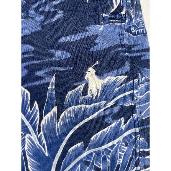 Polo Ralph Lauren‎ Men's Large Navy Blue White Beach Pattern Jersey Shorts - Picture 4 of 10